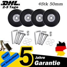 4x Gepäck Koffer Ersatz Räder Achsen 50mm Reparatur Mute Gummi Leis Rollen DE