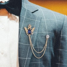 Herren Kette, Brosche, Strass