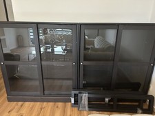 Regale/ Vitrine dunkelbraun 2 STÜCK