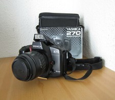 YASHICA 270 Auto Focus Kamera+Yashica (Kyocera) Objektiv+Bed.Anleitung+Tasche