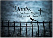 10 Trauerkarten mit Spruch