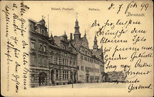 Arnstadt Thüringen AK 1899 Kaiserliches Postamt Rathaus Post gelaufen nach Stade