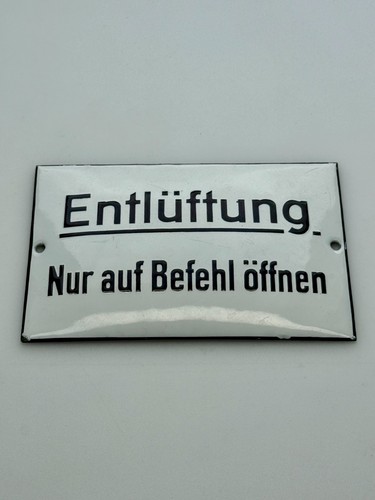 Emailleschild entlüftung - emailleschild,
