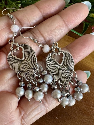 Boho hexenfeder ohrringe mit - ohrringe,