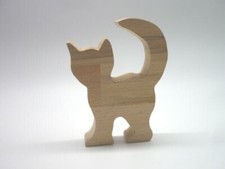 Katze Tier aus Buchenholz o