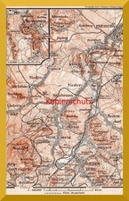 Umgebung von Waldenburg +original Landkarte von 1914+ Wałbrzych,Schlesien,Polen