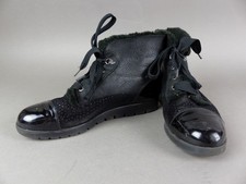 Muck Damen Schuhe Stiefel Gr. 38 schwarz Leder Mix gefüttert Stiefelette (W)