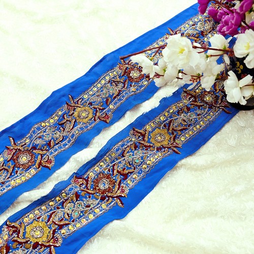 Vintage blau sari - sari, bordüre