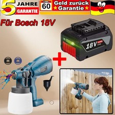 Elektrische Farbspritzgerät Kabellos Spritzpistole + 9000mAh Akku Für Bosch 18V