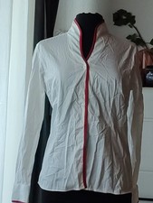 Umani Black Label Damen Bluse Gr L Weiss Rot 