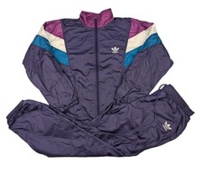 Gr. M ? D6 Adidas Vintage Anzug Shiny Glanz Nylon Retro Jacke + Hose ✅ 90 80s