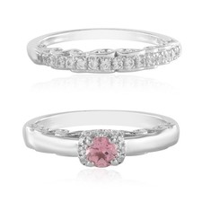 Nigerianischer Rosa Turmalin Silber Ring