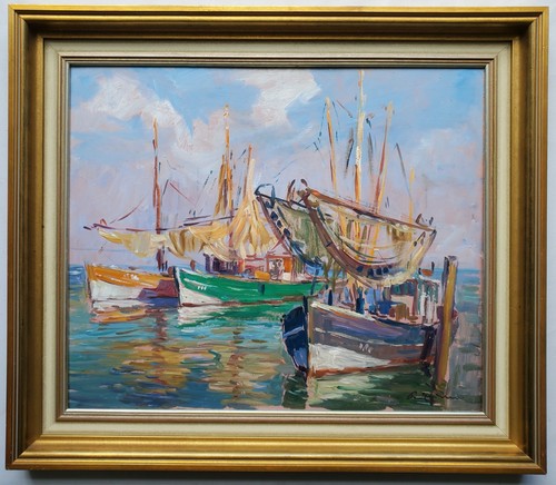 Gemälde öl landschaft boote - gemälde,