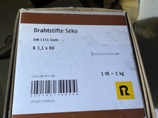 Reyher Drahtstifte  3,1x80mm stahl 1Kg DIN1151  / H2Pal10