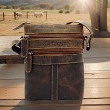 Ven Tomy kleine Umhängetasche Crossbag aus Büffelleder im vintage Look