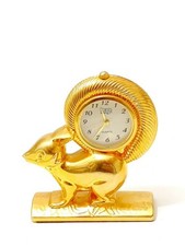 Image - Miniatur Uhr - Messing / Metall – Eichhörnchen – Quartz / Quarz