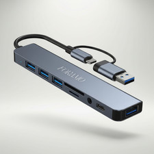 USB-A USB-C 3.0 8-in-2 HUB