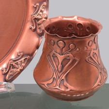 Jugendstil Tablett Vase floral
