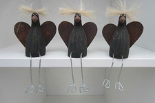 SITZFIGUREN LUSTIG SKULPTUR 3 REGALHOCKER DEKO HOLZFIGUREN GESCHENK KANTENHOCKER