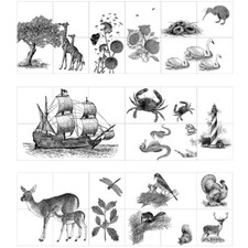 12 Aufkleber 15 x 15 cm