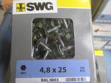Packung  Marken Trapezblech Bohrschrauben 4,8x25mm RAL 6003 Olivgrün  Kreg