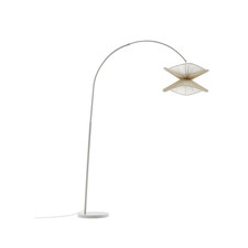 Lindby Bogenleuchte Stehlampe Valdorin beige Papier 195 cm IP20 Lampe Leuchte