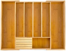 Besteckkasten fur Schubladen aus 100% Bambus - ausgezogen 55 x 43 x 5cm