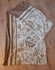 Bettwäsche Set 140x200 creme hellgelb m. braunem Blumenmuster