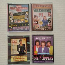 4 Doppelpack alte Musikkassetten, Volksmusik Schlager, Flippers. z.B. 1993, 1994