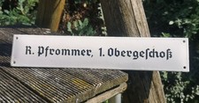 Rarität - emailliertes Namensschild  R.Pfrommer 30er Jahre