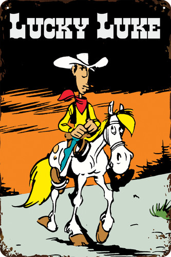 Lucky luke blechschild - lucky,