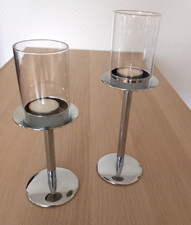 2 TCM Kerzen-/ Teelichtständer mit Glas