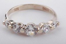  Kristall Ring 925 er Sterling