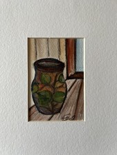 Aquarellgemälde Vase Blumen