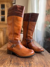 Neu Tamaris Stiefel braun Cognac Gr. 38 Boots Reitstiefel Look