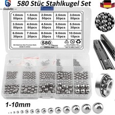 580tlg Kugeln Stahlkugeln Kugellager 304 Edelstahl 1-10 mm Präzisionslagerkugeln