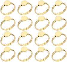 Edelstahl Ringrohlinge 16 Stück 12 mm Verstellbar Cabochon Basis Ringe