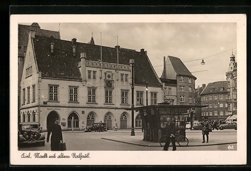 Kiel markt mit altem - kiel,, rathaus