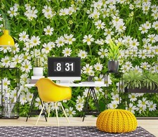 3D Weiße Blumen M886 Tapete