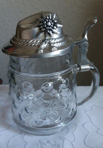 Bierseidel mit zinndeckel - bierseidel,
