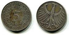 5 DM BRD 1951 J  Silber