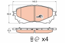 TRW GDB3580 Bremsbelagsatz