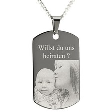 Anhänger Gravur personalisiert Bildgravur Schmuck Kette Edelstahl Geschenkidee