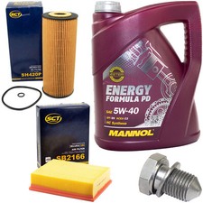 Motoröl Filter Set 5W40 5 Liter + Ölablassschraube für Audi A4 Avant 1.9 B6 B7