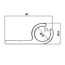 (6€/m) Kederschiene 2,0 m