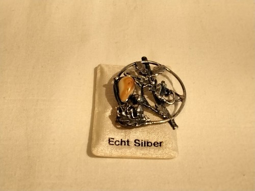Jagdschmuck silberbrosche mit - silberbrosche,