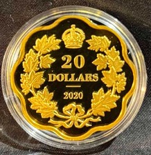 Canada 2021 Iconic Maple Leaves 20 Dollar fully gildet Silver Coin