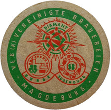 ALTER DDR BIERDECKEL VEB (K) Vereinigte Brauereien Magdeburg Bierfilze Sammeln