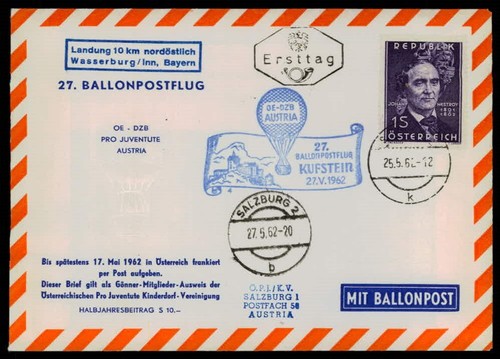 österreich ballonpost 1962 - Österreich,