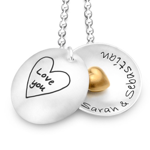 Partnerkette gravur love you - partnerkette,